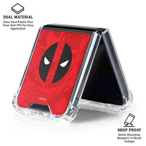 Marvel Deadpool Deadpool Emblem Galaxy Z Flip6 Clear Case